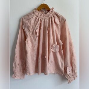 Elegant Pink Floral Women's Blouse